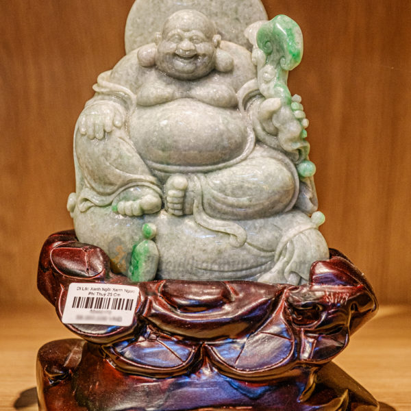 Tượng Phật Di Lặc Ngồi Đá Ngọc 25cm - VPPT065