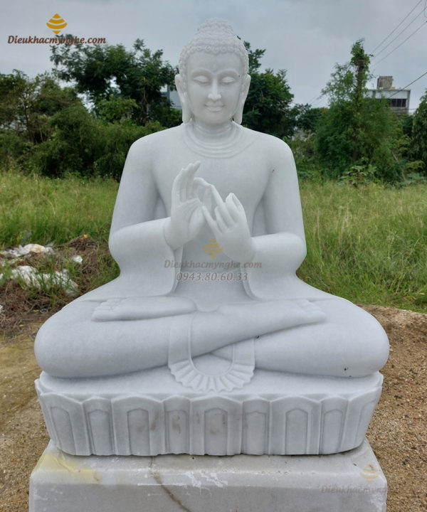 Tượng Phật Thích Ca Bằng Đá Trắng – TTC007