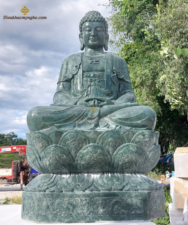 Tượng Phật A Di Đà đá xanh – DA007
