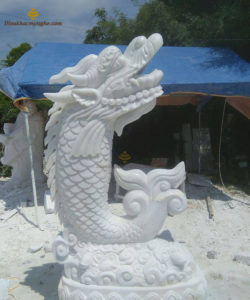 Tượng Cá Chép Hóa Rồng Bằng Đá – TCD001