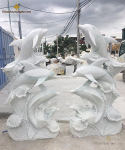 Tượng Cá Heo Bằng Đá Tự Nhiên – TCD004