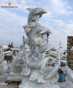 Tượng Cá Heo Bằng Đá Tự Nhiên Nghệ Thuật – TCD005