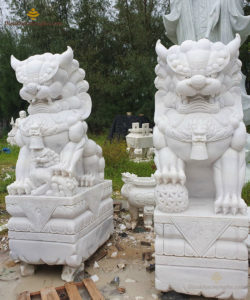 Tượng Kỳ Lân Đá Trắng Tự Nhiên – TKL002