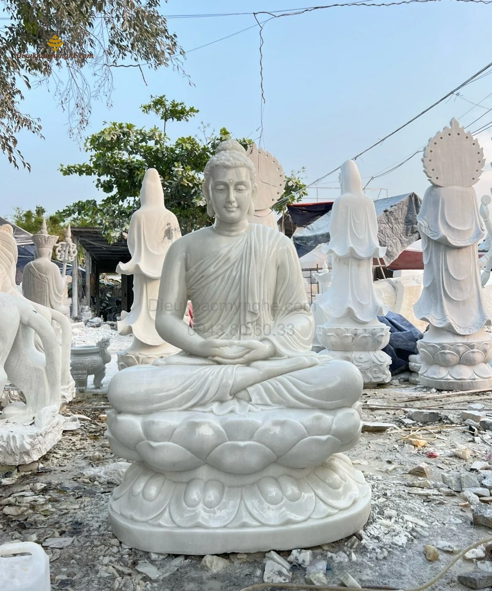 Tượng Phật Thích Ca Ngồi Tọa Thiền Bằng Đá