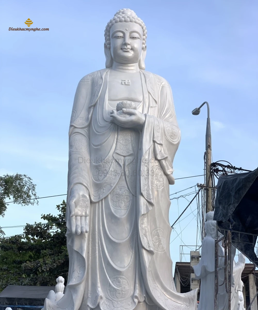 tượng phật adida đứng bằng đá