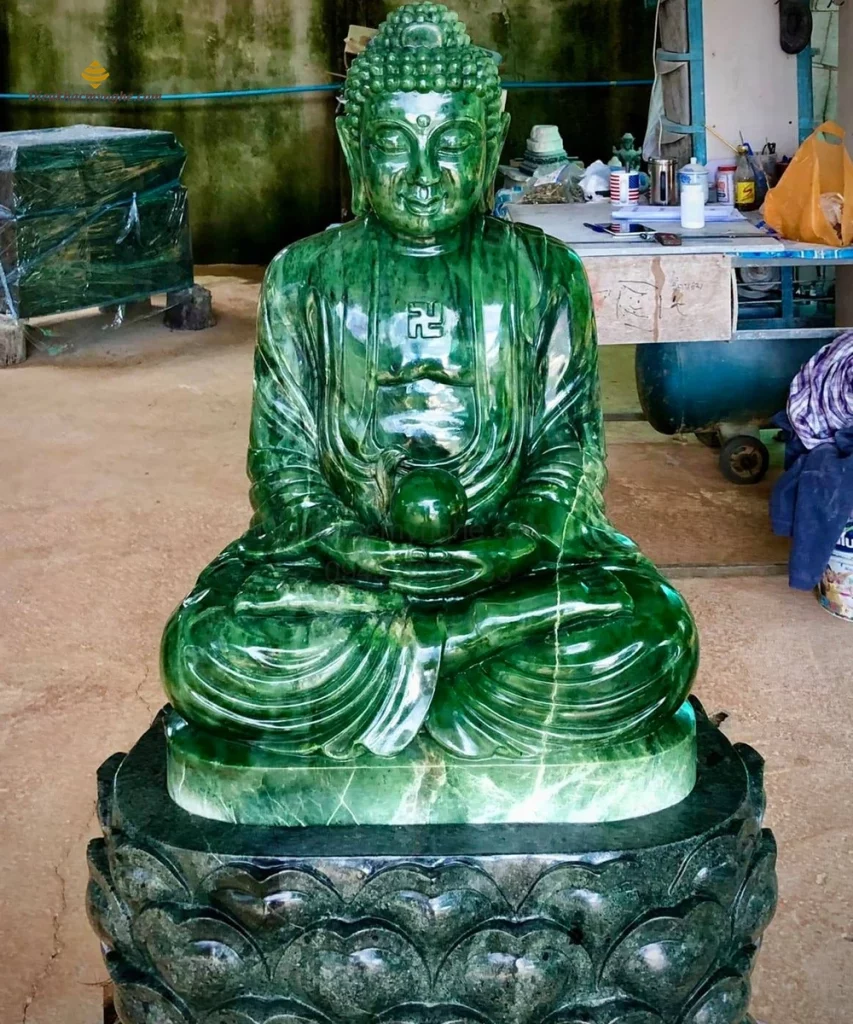 Tượng Phật Adida bằng đá xanh cao 80cm