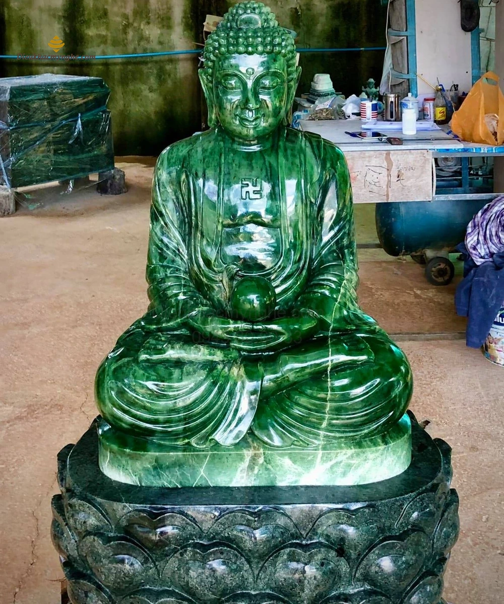 Tượng Phật Adida bằng đá xanh cao 80cm